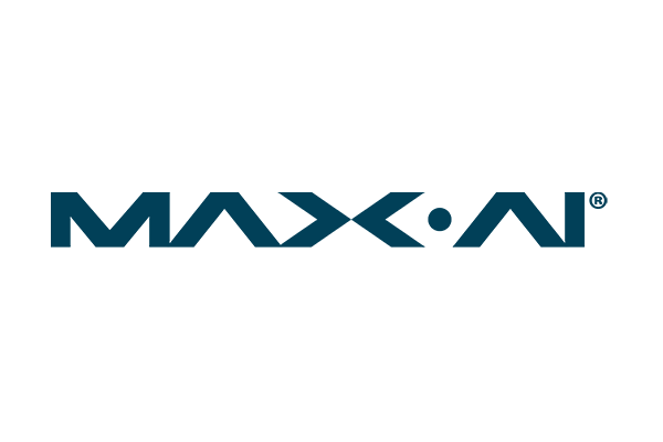 max ai logo words only ® blue